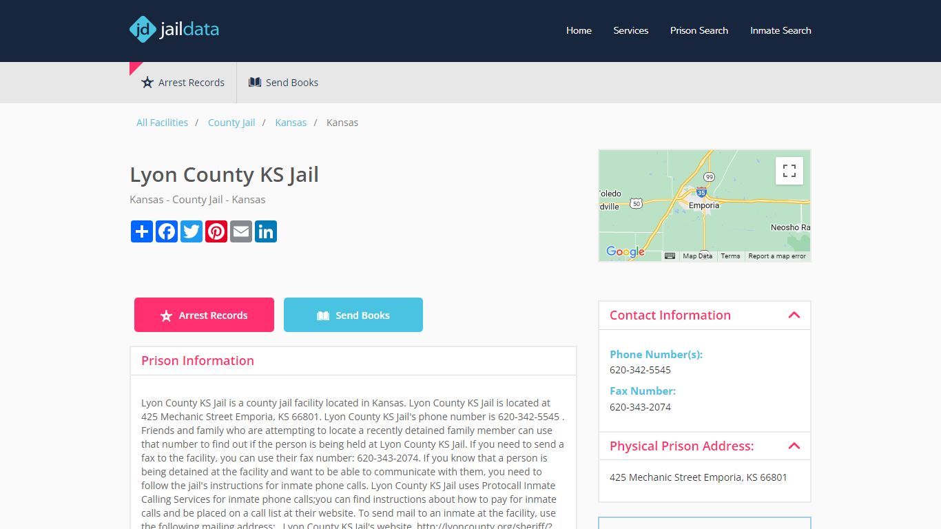 Lyon County KS Jail Inmate Search and Prisoner Info - Emporia, KS